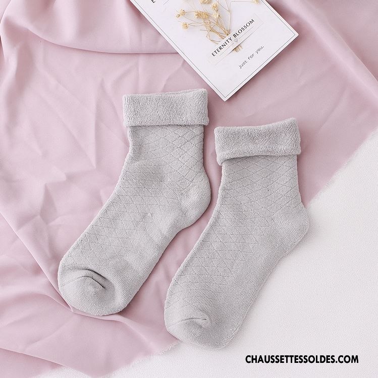 Chaussettes Mi Hautes Femme Dame Bouche Libre Hiver Enceintes Terry Coton Violet