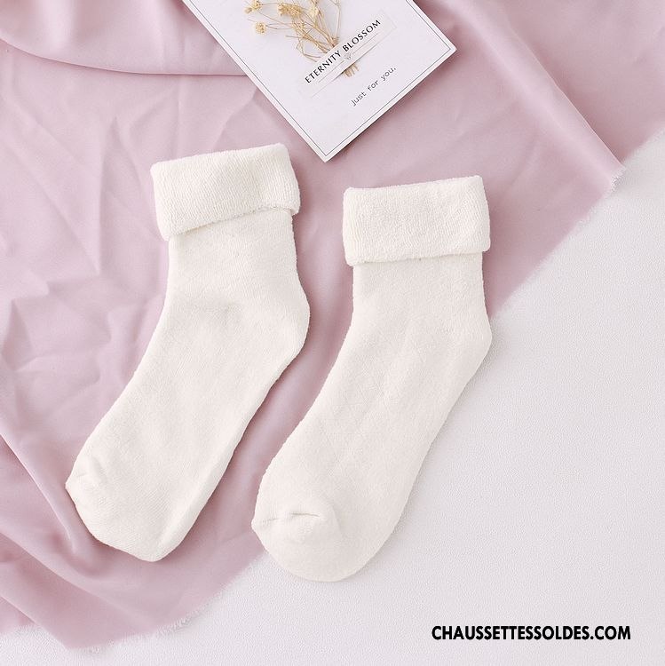 Chaussettes Mi Hautes Femme Dame Bouche Libre Hiver Enceintes Terry Coton Violet