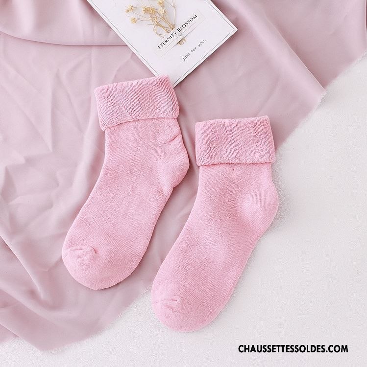 Chaussettes Mi Hautes Femme Dame Bouche Libre Hiver Enceintes Terry Coton Violet