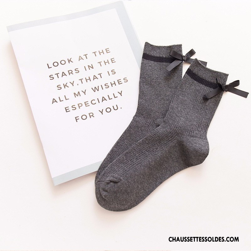 Chaussettes Mi Hautes Femme Dame Hiver L'automne Coton Bio 100% Coton Papillon Rouge
