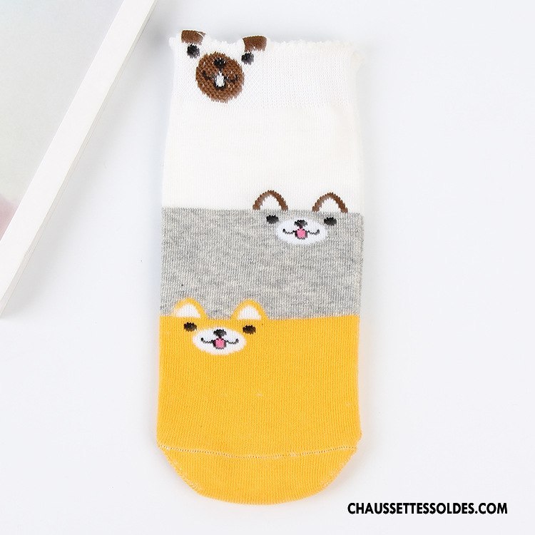 Chaussettes Mi Hautes Femme Dame Milieu Dessin Animé Dimensionnel Chaussettes En Coton Adulte Bleu Rose