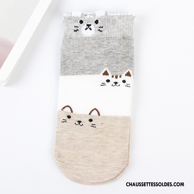 Chaussettes Mi Hautes Femme Dame Milieu Dessin Animé Dimensionnel Chaussettes En Coton Adulte Bleu Rose