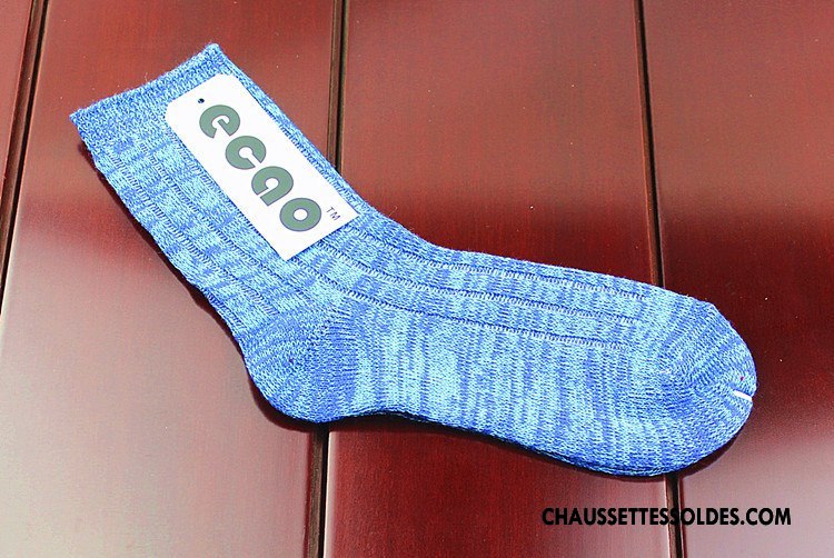 Chaussettes Mi Hautes Femme Dame Tendance Style National Milieu Coloré Bleu