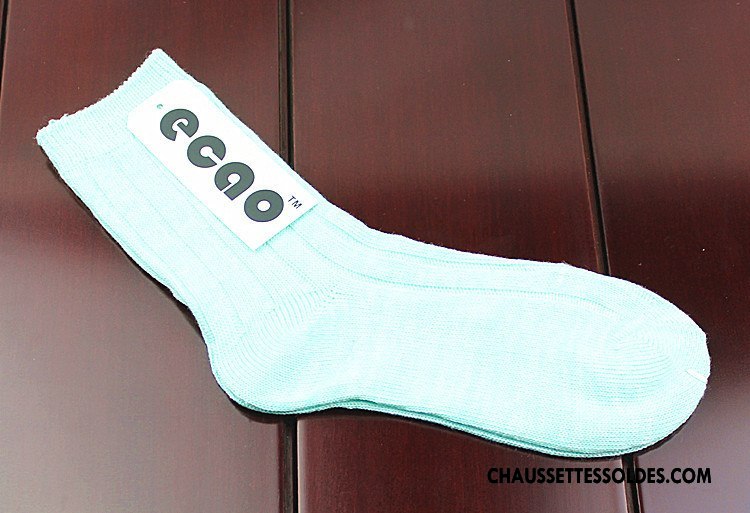 Chaussettes Mi Hautes Femme Dame Tendance Style National Milieu Coloré Bleu