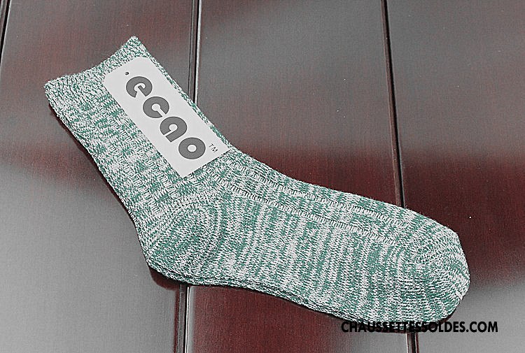 Chaussettes Mi Hautes Femme Dame Tendance Style National Milieu Coloré Bleu