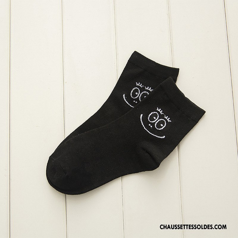 Chaussettes Mi Hautes Femme Dame Élève 100% Coton Dessin Animé Nouvelles Arrivées Courte Gris