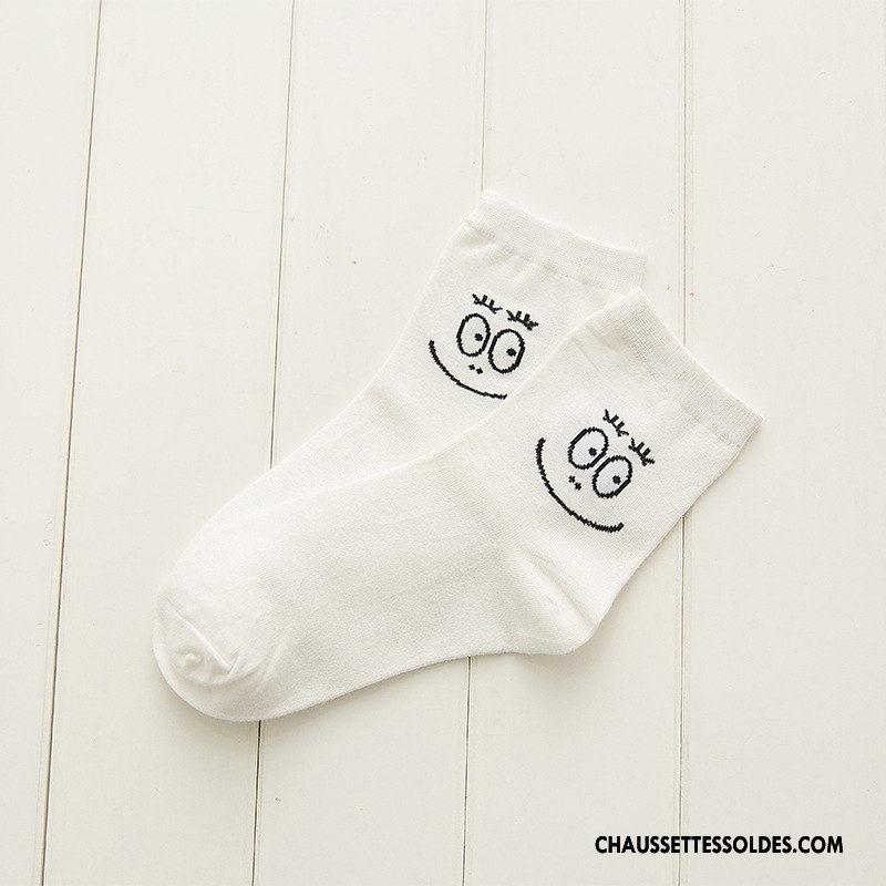 Chaussettes Mi Hautes Femme Dame Élève 100% Coton Dessin Animé Nouvelles Arrivées Courte Gris