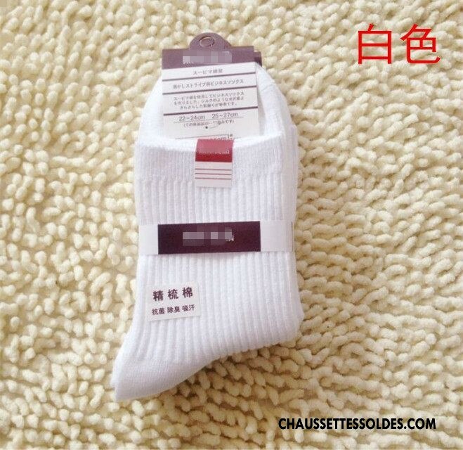 Chaussettes Mi Hautes Femme Dame Élève L'automne Antibactérien Absorber La Sueur Gros Rose