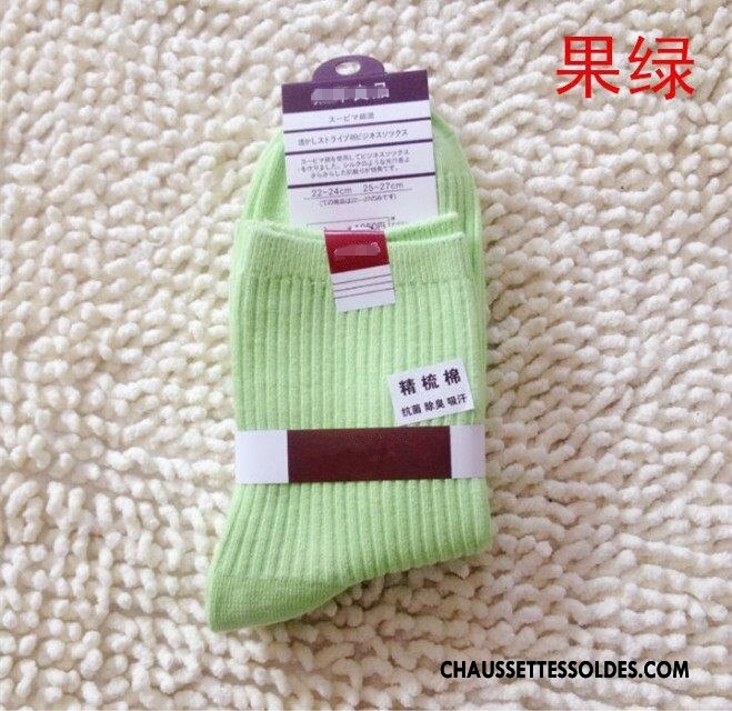 Chaussettes Mi Hautes Femme Dame Élève L'automne Antibactérien Absorber La Sueur Gros Rose