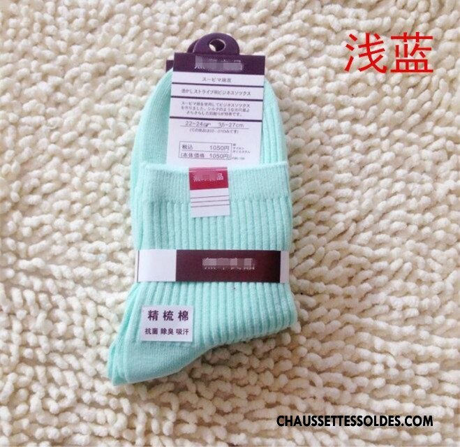 Chaussettes Mi Hautes Femme Dame Élève L'automne Antibactérien Absorber La Sueur Gros Rose