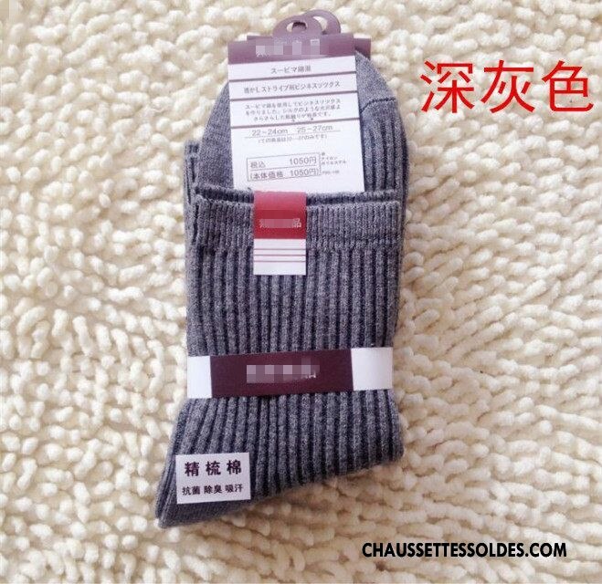 Chaussettes Mi Hautes Femme Dame Élève L'automne Antibactérien Absorber La Sueur Gros Rose