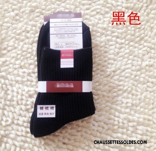 Chaussettes Mi Hautes Femme Dame Élève L'automne Antibactérien Absorber La Sueur Gros Rose