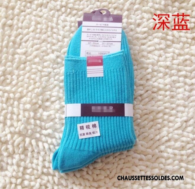 Chaussettes Mi Hautes Femme Dame Élève L'automne Antibactérien Absorber La Sueur Gros Rose