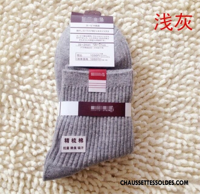 Chaussettes Mi Hautes Femme Dame Élève L'automne Antibactérien Absorber La Sueur Gros Rose