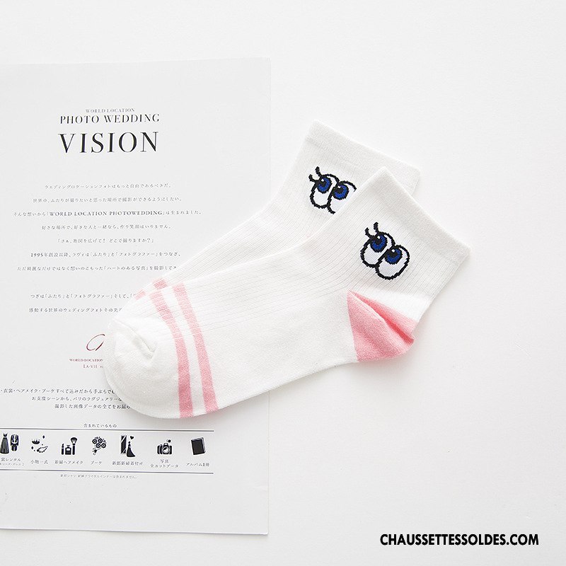 Chaussettes Mi Hautes Femme Dame Élève Œil Charmant Dessin Animé Style Chaud Bordeaux