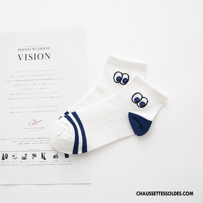 Chaussettes Mi Hautes Femme Dame Élève Œil Charmant Dessin Animé Style Chaud Bordeaux