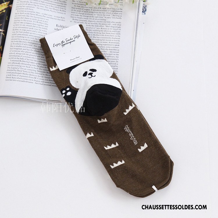 Chaussettes Mi Hautes Femme Dessin Animé Coton Bio Charmant Animal Dimensionnel Long Stock Bleu