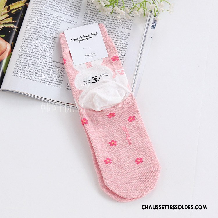 Chaussettes Mi Hautes Femme Dessin Animé Coton Bio Charmant Animal Dimensionnel Long Stock Bleu