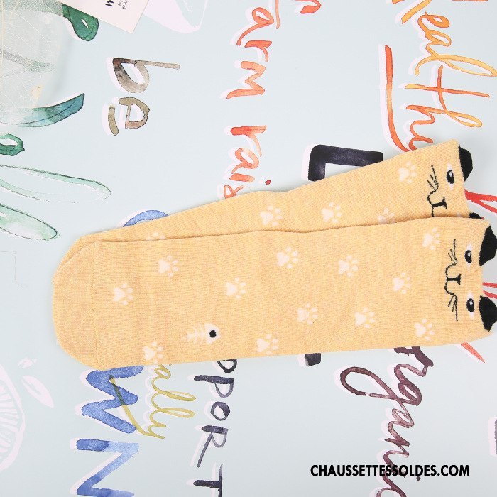 Chaussettes Mi Hautes Femme Dimensionnel Milieu Été Printemps Charmant Le Nouveau Vert