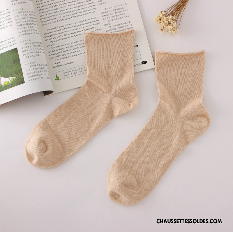 Chaussettes Mi Hautes Femme Enceintes Bouche Libre Matelassé Couleur Naturel Ourlet Pure