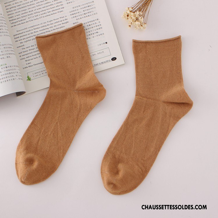 Chaussettes Mi Hautes Femme Enceintes Bouche Libre Matelassé Couleur Naturel Ourlet Pure