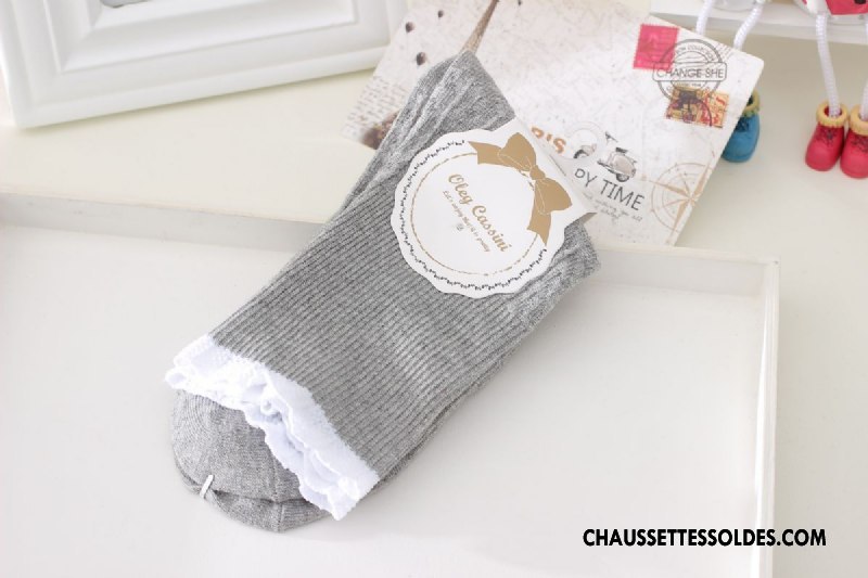 Chaussettes Mi Hautes Femme Enceintes Large Bouche Bouche Libre Matelassé Simple Pure Rose