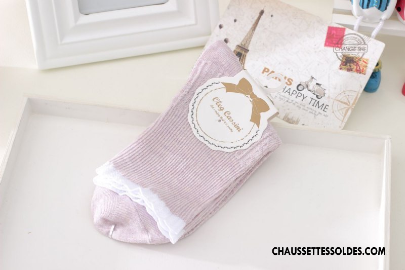 Chaussettes Mi Hautes Femme Enceintes Large Bouche Bouche Libre Matelassé Simple Pure Rose