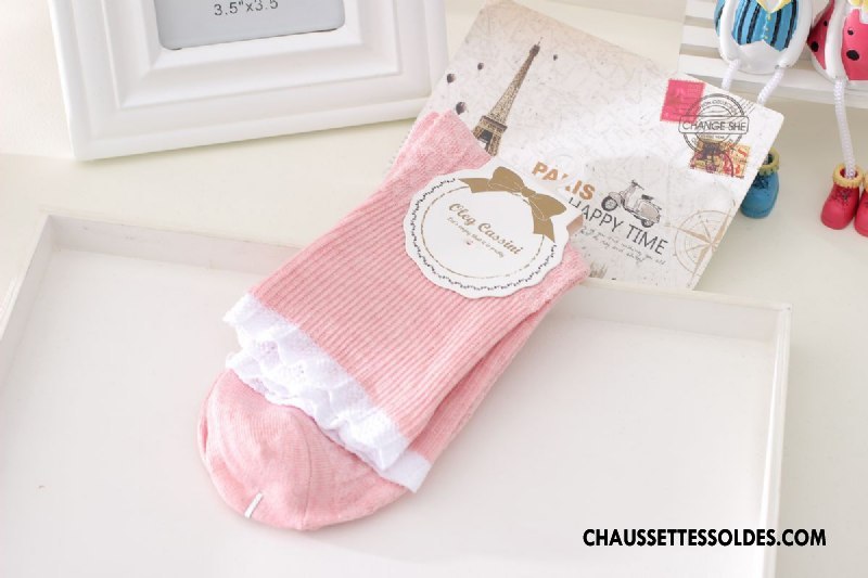 Chaussettes Mi Hautes Femme Enceintes Large Bouche Bouche Libre Matelassé Simple Pure Rose
