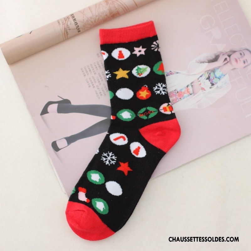 Chaussettes Mi Hautes Femme Festival Flocon De Neige Noël Nouveau Blanc