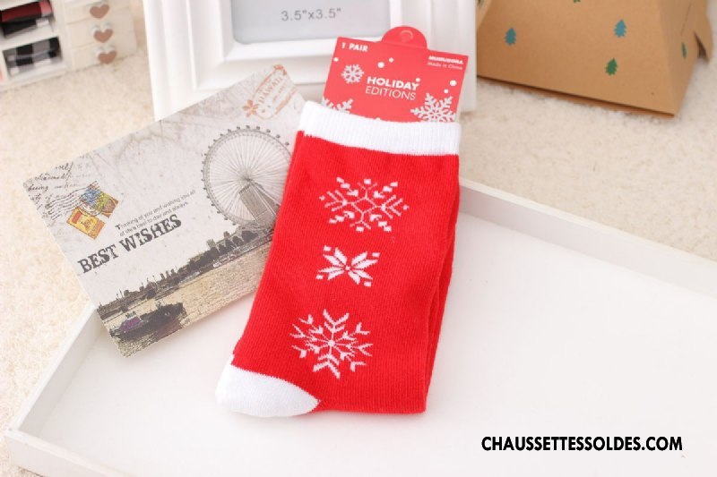 Chaussettes Mi Hautes Femme Festival Flocon De Neige Noël Nouveau Blanc