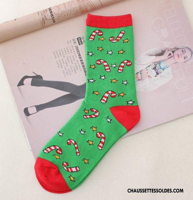 Chaussettes Mi Hautes Femme Festival Flocon De Neige Noël Nouveau Blanc