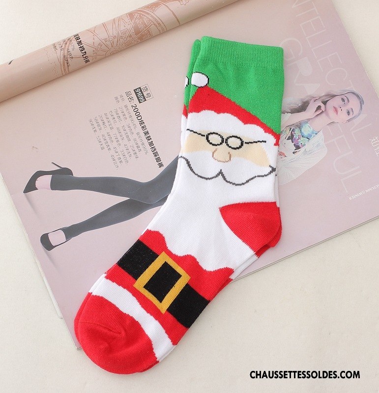 Chaussettes Mi Hautes Femme Festival Flocon De Neige Noël Nouveau Blanc