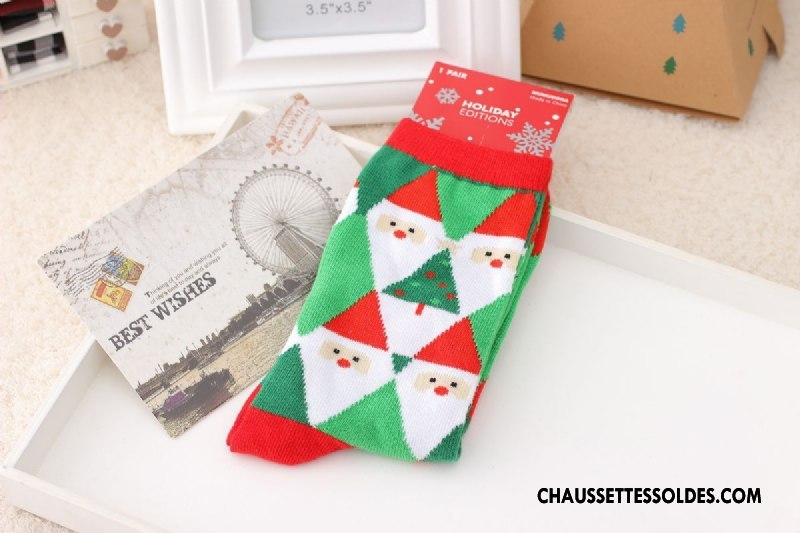 Chaussettes Mi Hautes Femme Festival Flocon De Neige Noël Nouveau Blanc