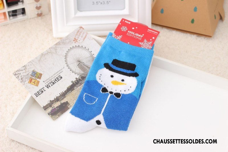 Chaussettes Mi Hautes Femme Festival Flocon De Neige Noël Nouveau Blanc