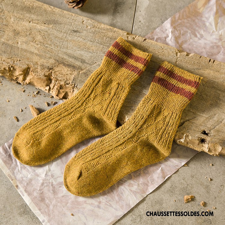 Chaussettes Mi Hautes Femme Flambage Renforcé Hiver L'automne Des Chaussettes En Laine Le Nouveau Vert Foncé
