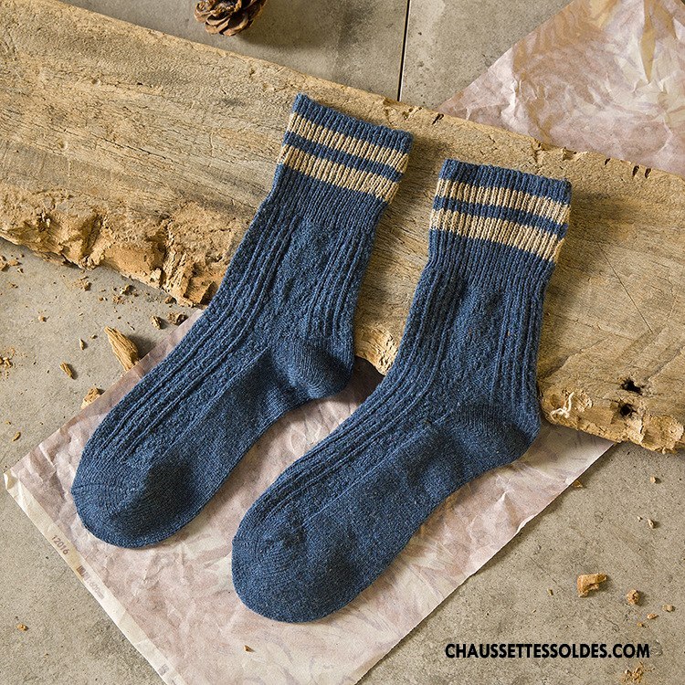 Chaussettes Mi Hautes Femme Flambage Renforcé Hiver L'automne Des Chaussettes En Laine Le Nouveau Vert Foncé