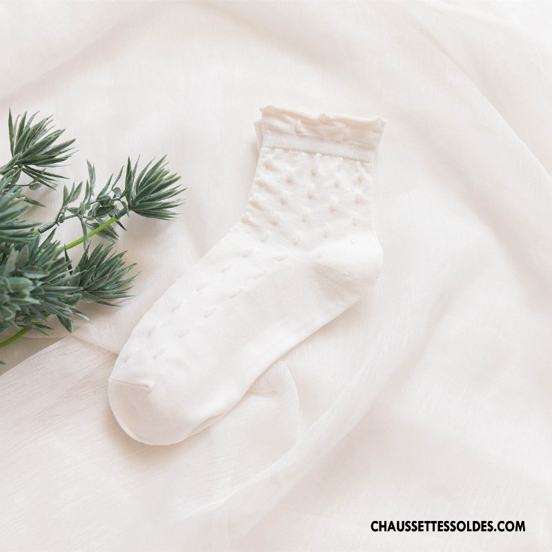 Chaussettes Mi Hautes Femme Fleurs Chaussette Courte Vente Chaude Milieu Printemps Chaussettes En Coton Rose
