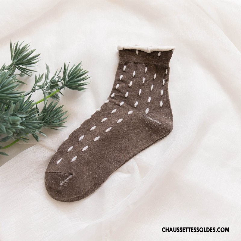 Chaussettes Mi Hautes Femme Fleurs Chaussette Courte Vente Chaude Milieu Printemps Chaussettes En Coton Rose