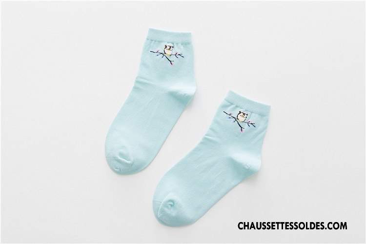 Chaussettes Mi Hautes Femme Frais Dessin Animé Coton Bio Le Nouveau 100% Coton Chaussette Courte Rose