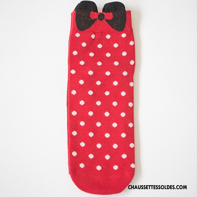 Chaussettes Mi Hautes Femme Gros Chaussettes En Coton Nouvelles Arrivées Été Printemps Papillon Rouge