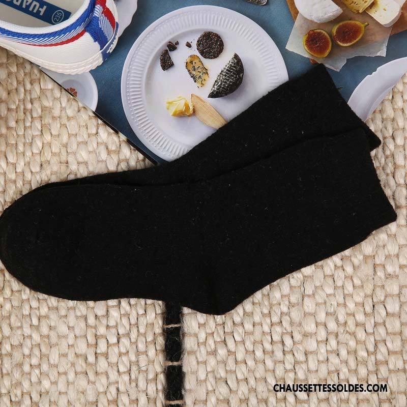 Chaussettes Mi Hautes Femme Gros Tous Les Assortis Terry Des Chaussettes En Laine L'automne Renforcé Pure Rose