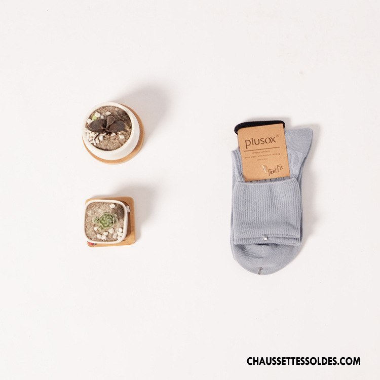 Chaussettes Mi Hautes Femme Haute Qualité Hiver L'automne Nouvelles Arrivées 100% Coton Bleu