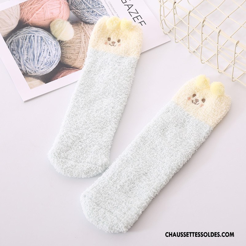 Chaussettes Mi Hautes Femme Hiver Adulte Ours Milieu Charmant Renforcé Gris