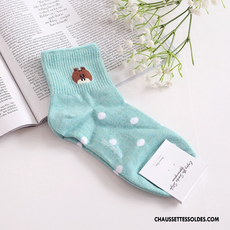 Chaussettes Mi Hautes Femme Hiver Chaussettes En Coton Coton Bio Importer Le Nouveau Dessin Animé Gris