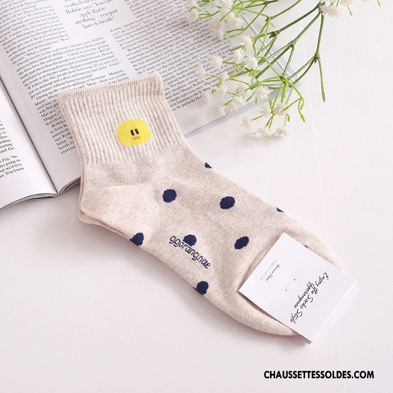 Chaussettes Mi Hautes Femme Hiver Chaussettes En Coton Coton Bio Importer Le Nouveau Dessin Animé Gris
