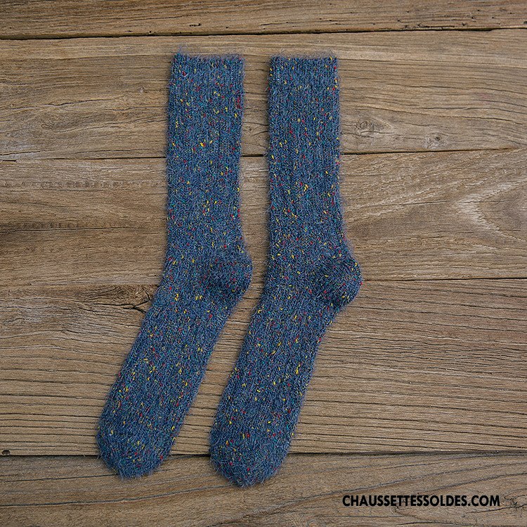 Chaussettes Mi Hautes Femme Hiver De Laine Renforcé Personnalité Tendance Milieu Rouge