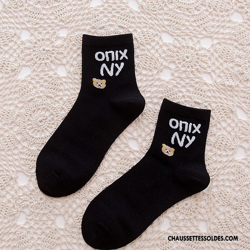 Chaussettes Mi Hautes Femme Hiver Le Nouveau Dame Chaussette Longue Casual L'automne Pure Blanc