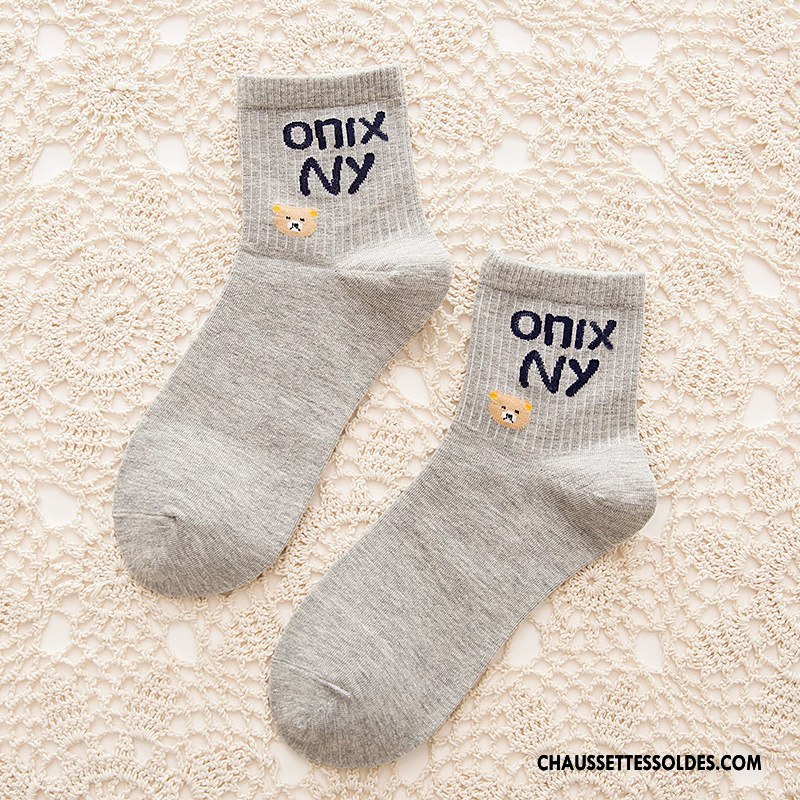 Chaussettes Mi Hautes Femme Hiver Le Nouveau Dame Chaussette Longue Casual L'automne Pure Blanc