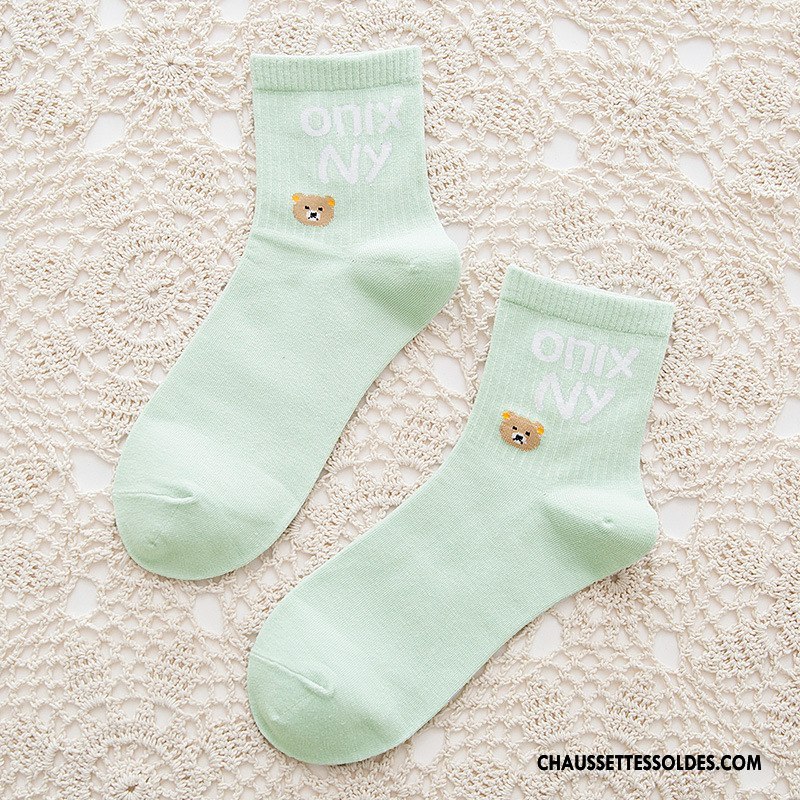 Chaussettes Mi Hautes Femme Hiver Le Nouveau Dame Chaussette Longue Casual L'automne Pure Blanc