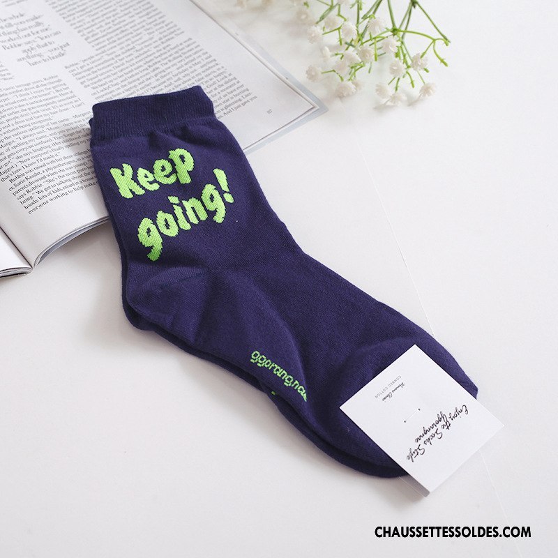 Chaussettes Mi Hautes Femme Hiver Lettre Dame Nouvelles Arrivées Casual Importer Rose
